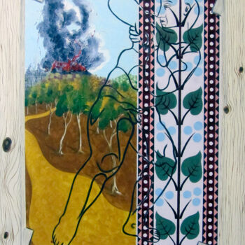 绘画 标题为“Esparvorit/effrayé/…” 由Josep Maria Fontanet Sureda, 原创艺术品, 油 安装在木质担架架上