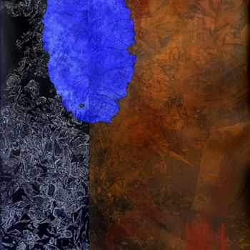 Peinture intitulée "Blue leaf" par Josep Obradors, Œuvre d'art originale, Pigments