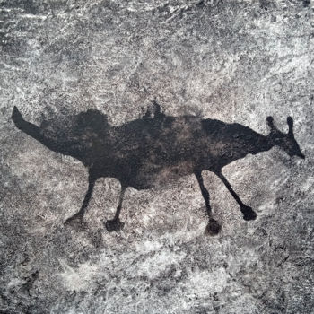 Pintura intitulada "Coyote" por Josep Obradors, Obras de arte originais, Pigmentos