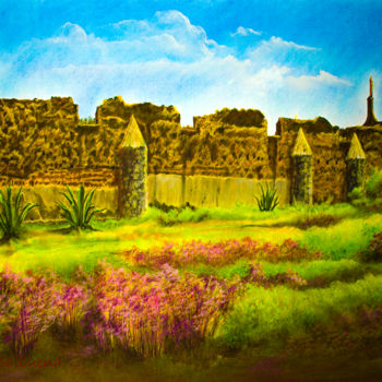 Pintura titulada ""El muro de la muer…" por José Balbuena, Obra de arte original, Pastel