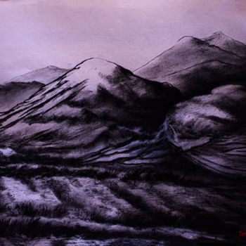 Рисунок под названием ""Siembra bajo las m…" - José Balbuena, Подлинное произведение искусства, Древесный уголь