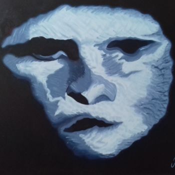 Painting titled "Un visage dans la n…" by Josett, Original Artwork, Oil