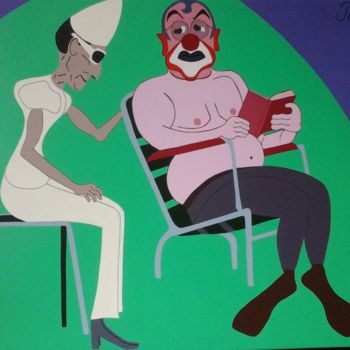 Pintura titulada "les vieux amants" por Josett, Obra de arte original, Oleo