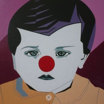 Painting titled "Clown 44 dit du pet…" by Josett, Original Artwork, Oil