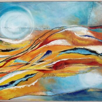 Peinture intitulée "nouvel-horizon-67x5…" par Josette Claudel, Œuvre d'art originale, Huile