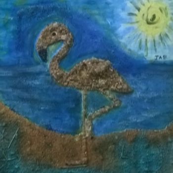 Malarstwo zatytułowany „Flamingo” autorstwa Jab, Oryginalna praca, Akwarela