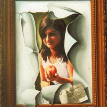 Картина под названием "Sandrine" - José Windels, Подлинное произведение искусства, Масло