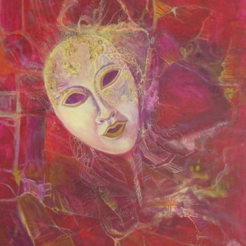 Peinture intitulée "Sous le masque ,la…" par Joshima, Œuvre d'art originale, Huile