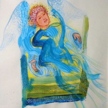Painting titled "les anges (détail)" by Joshima, Original Artwork, Oil