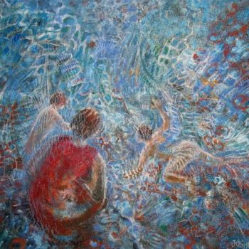 Ζωγραφική με τίτλο "En pleine eau" από Joshima, Αυθεντικά έργα τέχνης, Άλλος