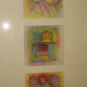 Картина под названием "Trois anges" - Joshima, Подлинное произведение искусства, Масло