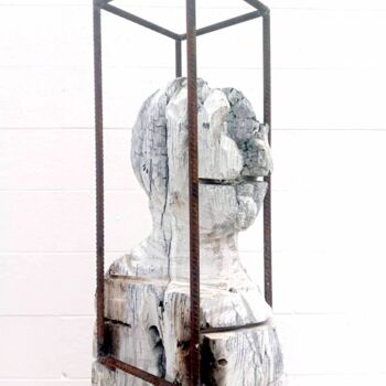 「Fiammifero」というタイトルの彫刻 Joshua Stazioによって, オリジナルのアートワーク, ウッド