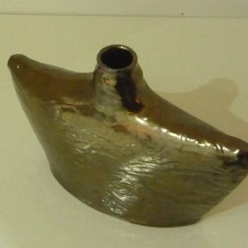 Sculpture titled "vase émaillé couleu…" by Josi Rica, Original Artwork, Ceramics