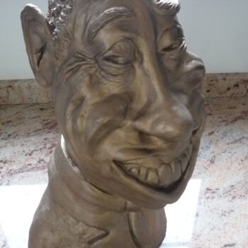 Sculpture titled "caricature de Ferna…" by Josi Rica, Original Artwork, Terra cotta