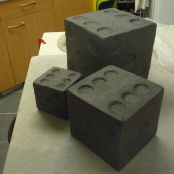 Sculpture intitulée "gros cubes" par Josi Rica, Œuvre d'art originale, Terre cuite