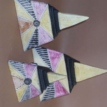 Sculpture intitulée "pyramides déco céra…" par Josi Rica, Œuvre d'art originale, Céramique