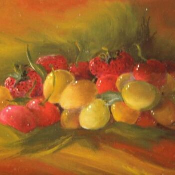 Peinture intitulée "Méli-mélo de fruits" par Josiane Amblard, Œuvre d'art originale