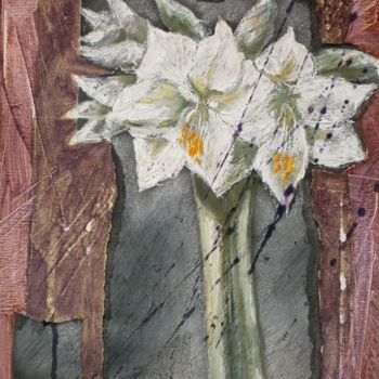 Schilderij getiteld "Amaryllis" door Jo Croiset, Origineel Kunstwerk, Acryl