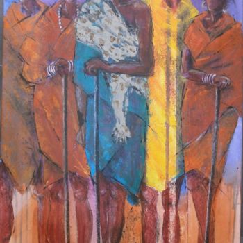 Peinture intitulée "Masaïs I" par Jo Croiset, Œuvre d'art originale, Acrylique