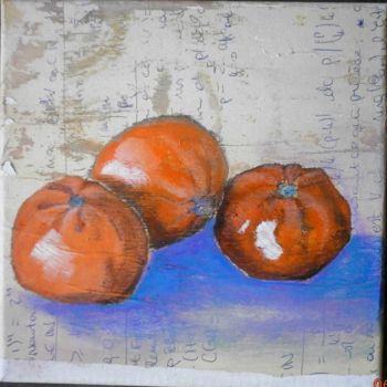 Painting titled "Mandarines 2" by Jo Croiset, Original Artwork, Acrylic
