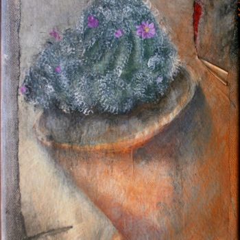 Peinture intitulée "Fleurs de cactus" par Jo Croiset, Œuvre d'art originale, Acrylique