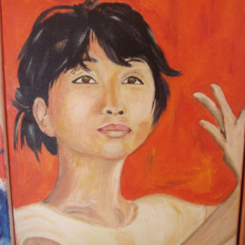 Schilderij getiteld "femme asiatique" door Josiane Leroy, Origineel Kunstwerk, Anders
