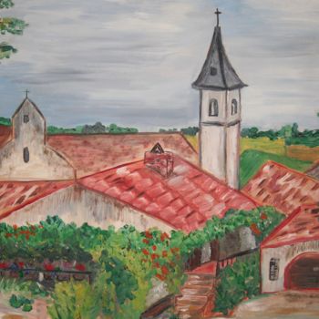 Schilderij getiteld "village du tarn" door Josiane Leroy, Origineel Kunstwerk, Anders
