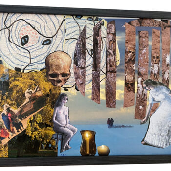 Collages intitulée "FUTUR HUMANOIDE" par Josiane Revault Courdes, Œuvre d'art originale, Collages Monté sur Carton