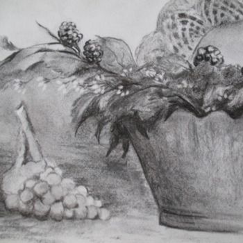 Drawing titled "Composition 1" by Josiane Flotte, Original Artwork