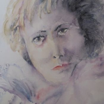 Pittura intitolato "Portrait" da Josiane Flotte, Opera d'arte originale