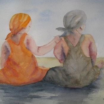 Painting titled "Duo" by Josiane Flotte, Original Artwork