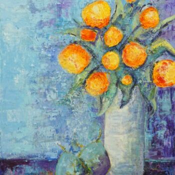 Painting titled "Bouquet jaune" by Josie Albertus, Original Artwork