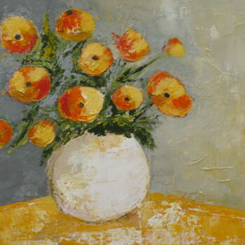 Painting titled "petit vase" by Josie Albertus, Original Artwork, Acrylic