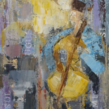 Painting titled "Le musicien" by Josie Albertus, Original Artwork, Other