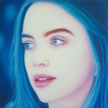Картина под названием "Billie Eilish" - Josie Mccoy, Подлинное произведение искусства, Масло Установлен на Деревянная рама д…