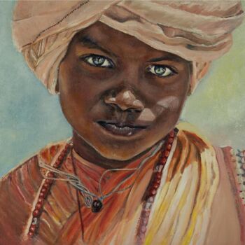 Painting titled "Azaan" by Josine Jansen, Original Artwork, Oil