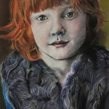 Desenho intitulada "Kate" por Josine Jansen, Obras de arte originais, Pastel