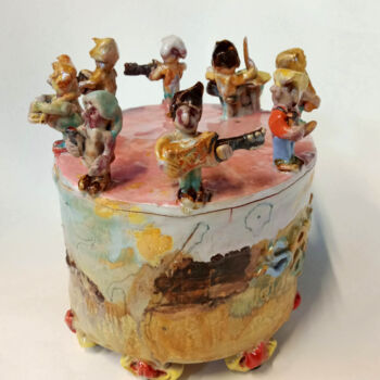 Sculpture titled "Rolling stones" by Josselin Metivier, Original Artwork, Ceramics