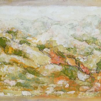 Pintura intitulada "Les cimes blanches" por Patrick Jossier, Obras de arte originais, Óleo