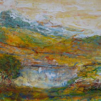 Peinture intitulée "Autour d'un lac" par Patrick Jossier, Œuvre d'art originale, Acrylique