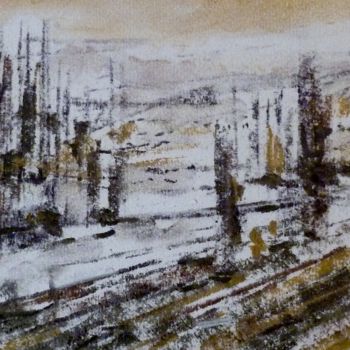 Drawing titled "Paysage de l'instan…" by Patrick Jossier, Original Artwork, Chalk