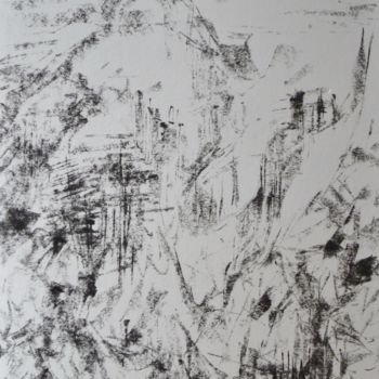 Drawing titled "paysage de l' insta…" by Patrick Jossier, Original Artwork, Charcoal