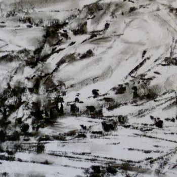 Drawing titled "Paysage de l'instan…" by Patrick Jossier, Original Artwork, Chalk