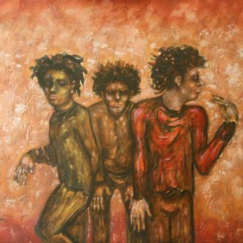 Pintura intitulada "Les copains" por Joshua, Obras de arte originais