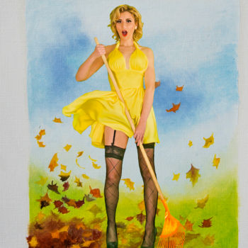 Digitale Kunst getiteld "Pin Up. vestido ama…" door Josué Lago, Origineel Kunstwerk, Foto Montage