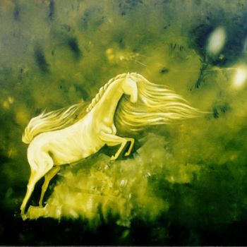 Pintura intitulada "Esvoaçante / Horse'…" por Joswilton Lima, Obras de arte originais, Outro
