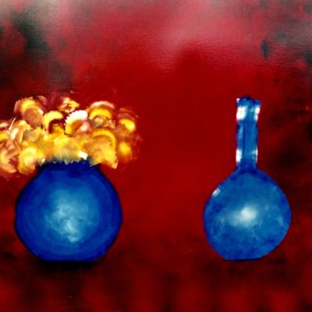 Pintura intitulada "Vasos Azuis / Blue…" por Joswilton Lima, Obras de arte originais, Outro