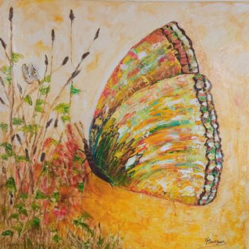 "Papillon" başlıklı Tablo Josette Bourgeois tarafından, Orijinal sanat, Petrol