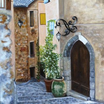 Painting titled "Ruelle dans Ste Agn…" by Josy Chatain, Original Artwork