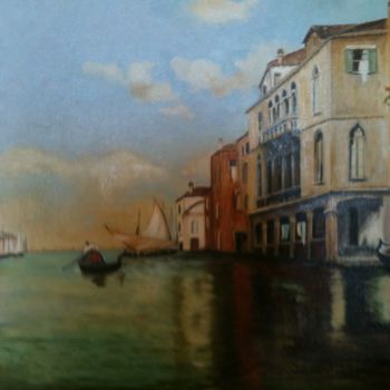 Schilderij getiteld "Venise (Antoine Bou…" door Josy Chatain, Origineel Kunstwerk